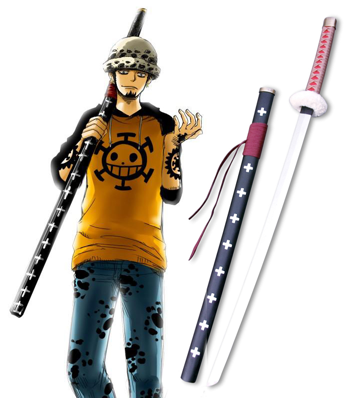 One Piece Trafalgar Law Red Sword Cosplay Wooden Weapons